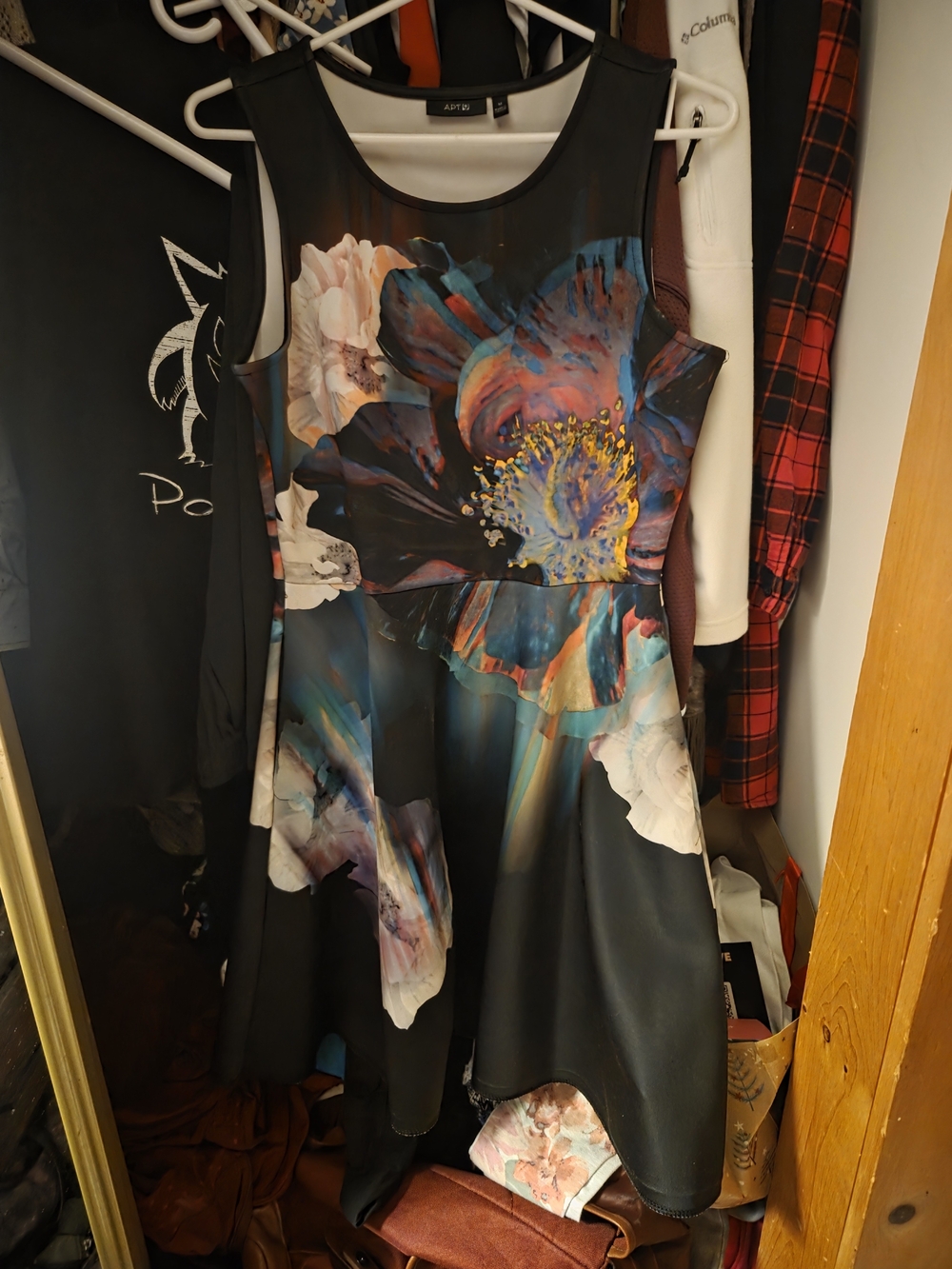 Apt. 9 Black Floral Fit & Flare Dress